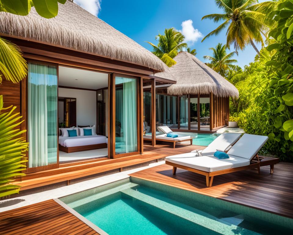 maldives beach villa with private pool